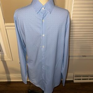 Mizzen+Main Light Blue Geometric Dress Shirt